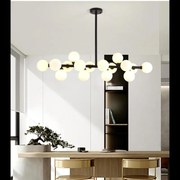 Lustra LED, 16XGlob ALB, 80W, Suspendata