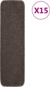 vidaXL Covorașe de scări, 15 buc., maro, 75x20 cm, dreptunghiular