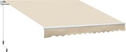 Outsunny Copertină Rabatabilă Exterior, Copertină Extensibilă, Copertină Tip Roll-Up cu Deschidere Manivelă, 350x250 cm, Crem | Aosom Romania