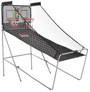 HOMCOM Coș de Baschet cu Panou LED, Pompă, 2 Coșuri, 4 Mingi și 8 Moduri de Joc, 205x110x205 cm, Negru | Aosom Romania