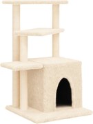 vidaXL Ansamblu de pisici cu stâlpi din funie de sisal, crem, 83,5 cm