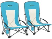 Outsunny Set Scaune Plajă Albastru cu Accesorii | Aosom Romania