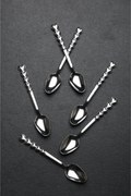 Set 6 linguri W-6, crom, otel, 11 cm