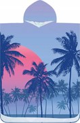 Poncho de plaja FLOWLIFE mov 80x145 cm