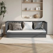 vidaXL Pat de zi, gri, 100x200 cm, lemn masiv de pin