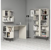 Set mobilier birou Likime 1 (crem + negru). Promo -17%. 1095022