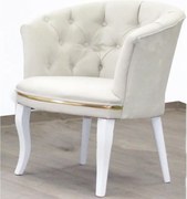 Fotoliu Milano, bej, picioare albe, Homs