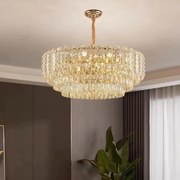 Candelabru Cristal, Elit's EsnH98046-500, 6 X E27, Auriu, 50 cm