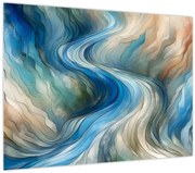 Tablou pe sticlă - Curent abstract (70x50 cm)