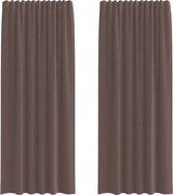 vidaXL Perdele Voile cu buzunare pentru bare 2 buc Maro