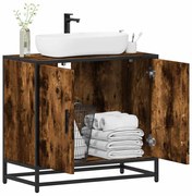 vidaXL Dulap pentru chiuvetă de baie stejar afumat 65x33x60 cm lemn