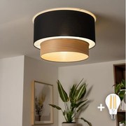 Brilagi - Plafonieră LED aplicată CERIA, 1x E27, 40W, 230V, Ø 50 cm, negru/bej