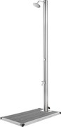 vidaXL Duș de grădină cu bază gri, 220 cm, oțel inoxidabil