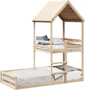 vidaXL Pat supraetajat fără saltea, 90x200 cm, lemn masiv de pin