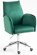 HR280K Scaun Verde din Catifea cu Bază Cromata