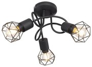 Plafoniera cu 3 spoturi design industrial XARA I negru 36cm
