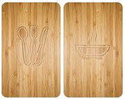 Set 2 protecții din sticlă pentru aragaz Wenko Lunch, 52 x 30 cm