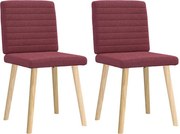 vidaXL Scaune de bucătărie, 2 buc., roșu vin, material textil