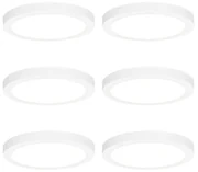 Set de 6 spoturi albe montate la suprafață sau încastrate 22 cm incl. LED Dimabil în 3 trepte până la cald - Trans