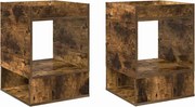 vidaXL Masă laterală 2 pcs Stejar fumuriu 40 x 40 x 56 cm
