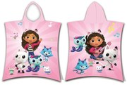 Poncho pentru copii roz pentru 3-8 ani din bumbac Gabby´s Dollhouse – Jerry Fabrics