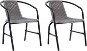 vidaXL Scaune de grădină, 2 buc., ratan din plastic și oțel, 110 kg
