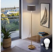 Lampadar LED TUNJA, 1x E27, 20W, 230V, diametru 30 cm, auriu/maro