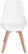 SCAUN CLOUD ALB, PIELE ECOLOGICA, PICIOARE LEMN