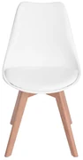 Scaun Cloud alb, piele ecologica, picioare lemn