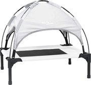 vidaXL Pat pentru câini Manual Gri argintie 62 x 48 x 61 cm Oțel