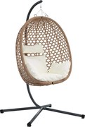vidaXL Scaun suspendat ou Creme deschis 104 x 100 x 191 cm poliratan