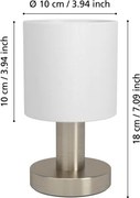 Eglo 31841 - Lampă de masă MONTETTO 1xE14/40W/230V alb/crom mat
