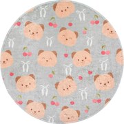 Covor pentru copii gri-maro lavabil ø120 cm Cute Teddies – Vitaus