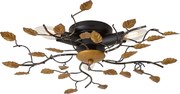 Plafoniera vintage neagră cu auriu 50 cm 3 lumini - Foglie