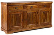 Bufet maro rustic din lemn masiv de Acacia, 160x50x90 cm, Chateaux Bizzotto