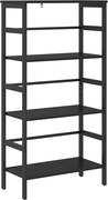 vidaXL Raft pentru cărți Stejar Negru 60 x 29,5 x 115 cm Lemn compozit