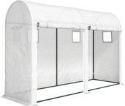 Outsunny Seră de Grădină, Seră Mică pentru Balcon cu Prelată PE și Cadru din Oțel, Uși și Ferestre Rulante 300 x 100 x 200 cm alb | Aosom Romania