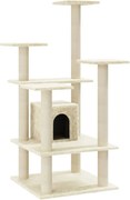 vidaXL Ansamblu pisici cu stâlpi din funie de sisal, crem, 110 cm