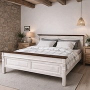 Pat matrimonial Armonia - 160x200 cm - din lemn masiv de brad