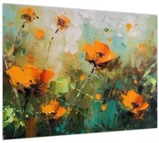 Tablou pe sticlă - Flori (70x50 cm)