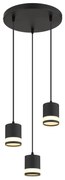 Lustra suspendata cu 3 Spoturi metal negru LUCERO