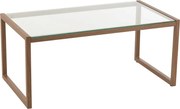 Masuta de cafea NATURELE cu blat de sticla 90x50 cm, maro inchis