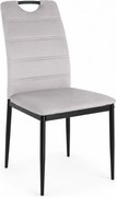 Scaun RIP, gri deschis/negru, stofa catifelata/metal, 44x38x92 cm