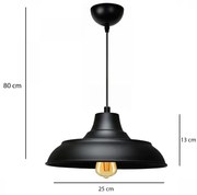 Lustră suspendată pe cablu AYD 1xE27/40W/230V neagră
