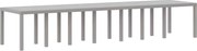 vidaXL Masă de Grădină Gri deschis 400 x 100 x 73 cm poliratan
