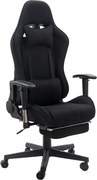 Scaun gaming negru din stofa, reglabil si modern OFF 296