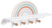 Cuier de perete RAINBOW cu polita