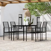 vidaXL Set de servit masa pentru grădină, 5 piese, negru