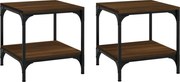 vidaXL Măsuțe laterale, 2 buc. stejar maro 40x40x40 cm lemn prelucrat
