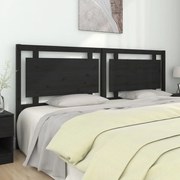 vidaXL Tăblie de pat, negru, 205,5x4x100 cm, lemn masiv de pin